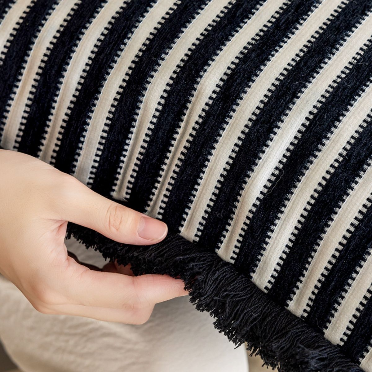 Monia Black Cushion Cover