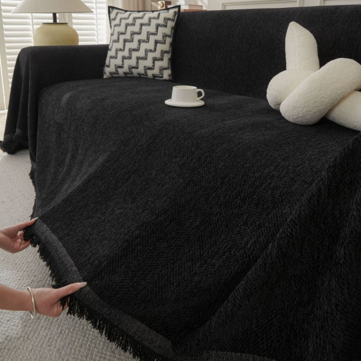 Rimoa Black Sofa Throw Cover