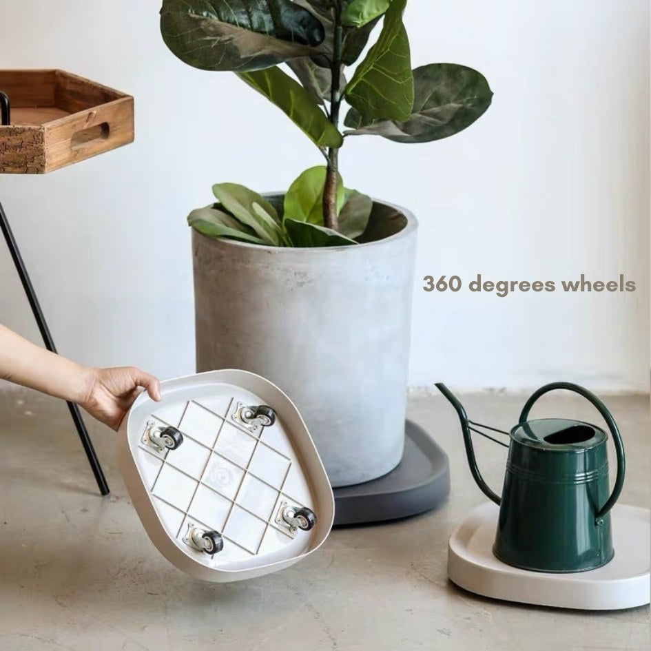 Movable Functional Square Plant Pot Tray with Wheels