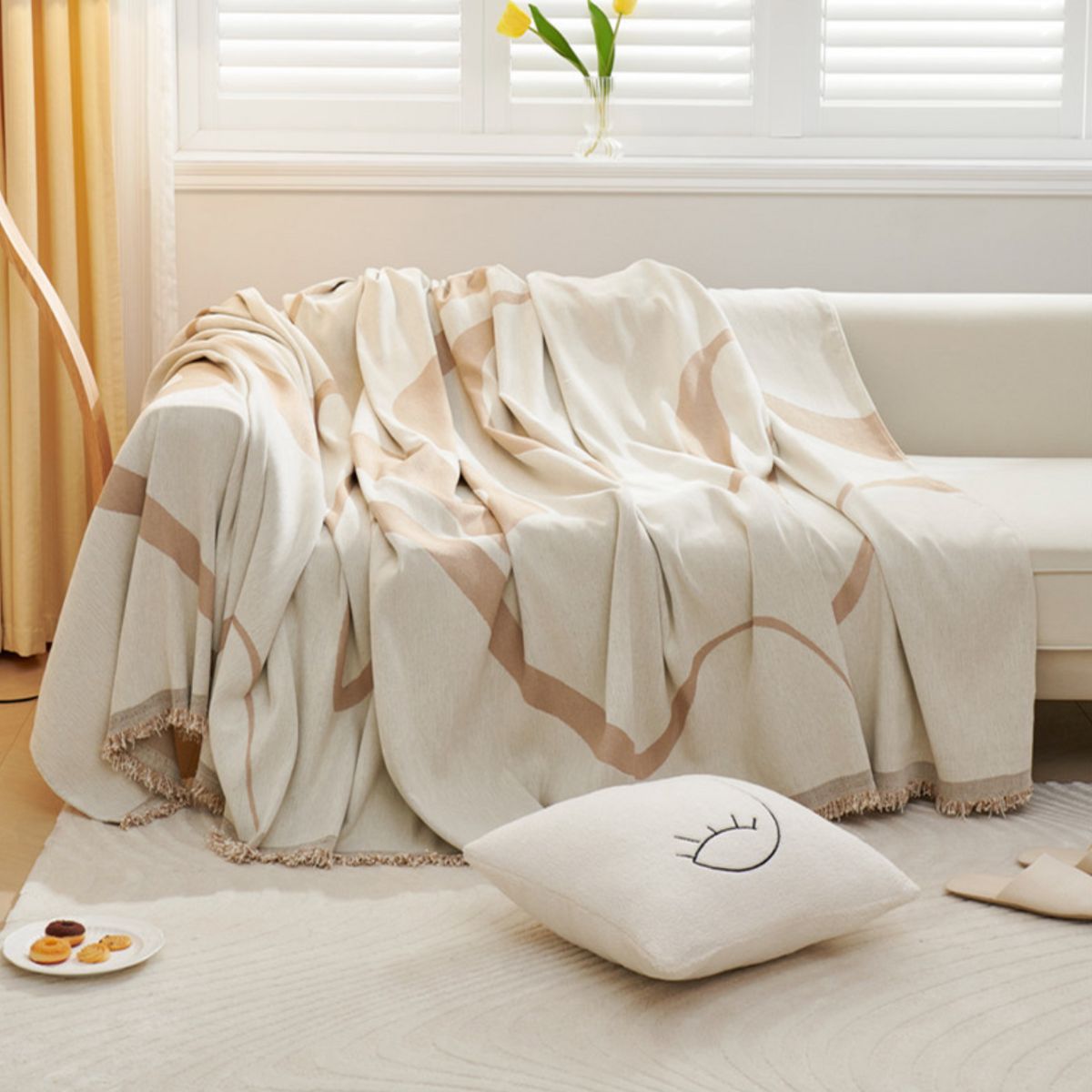 Therino Khaki Sofa Throw Cover