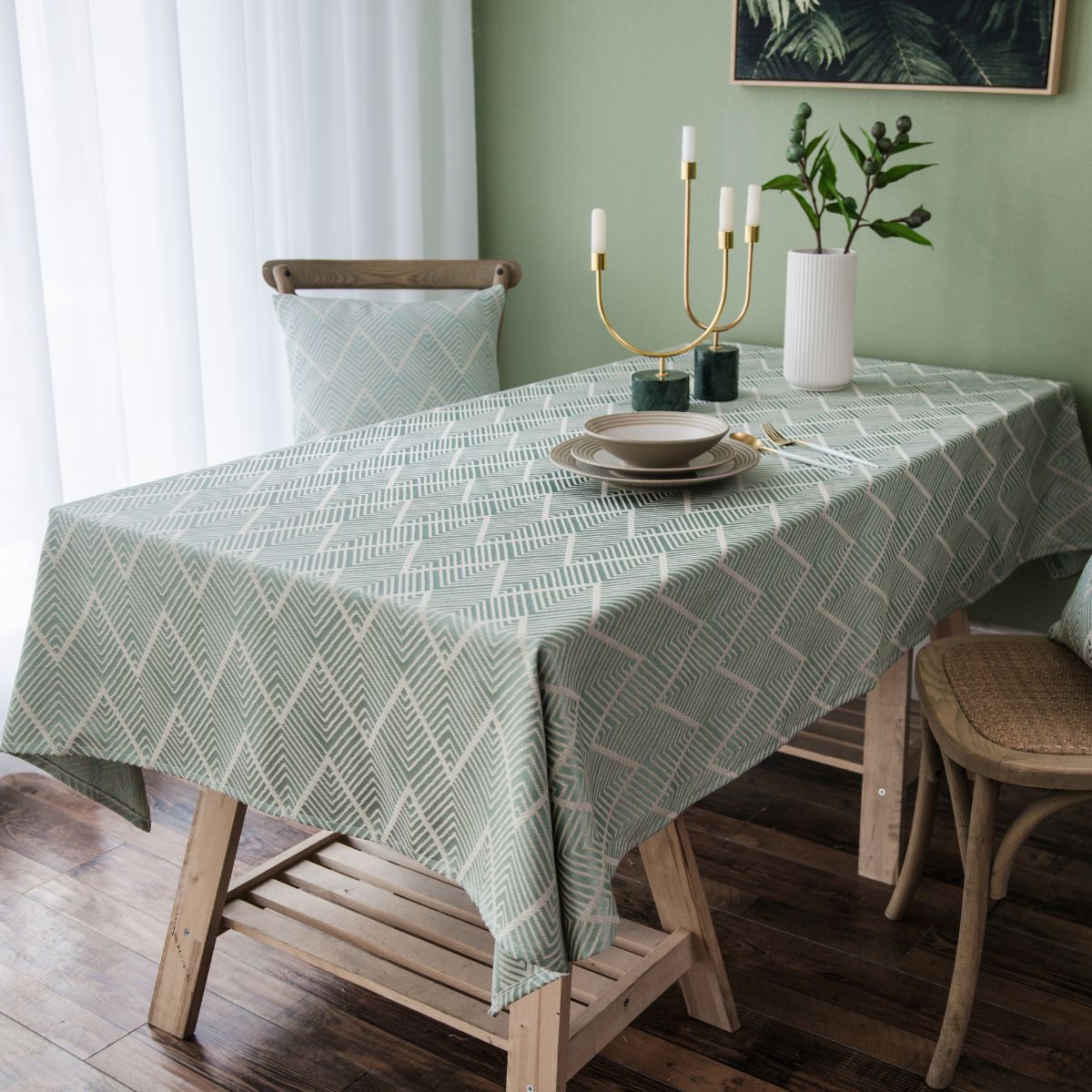 Valeno Green Table Cloth