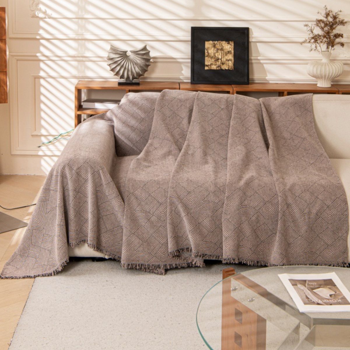 Humier Brown Sofa Throw Cover