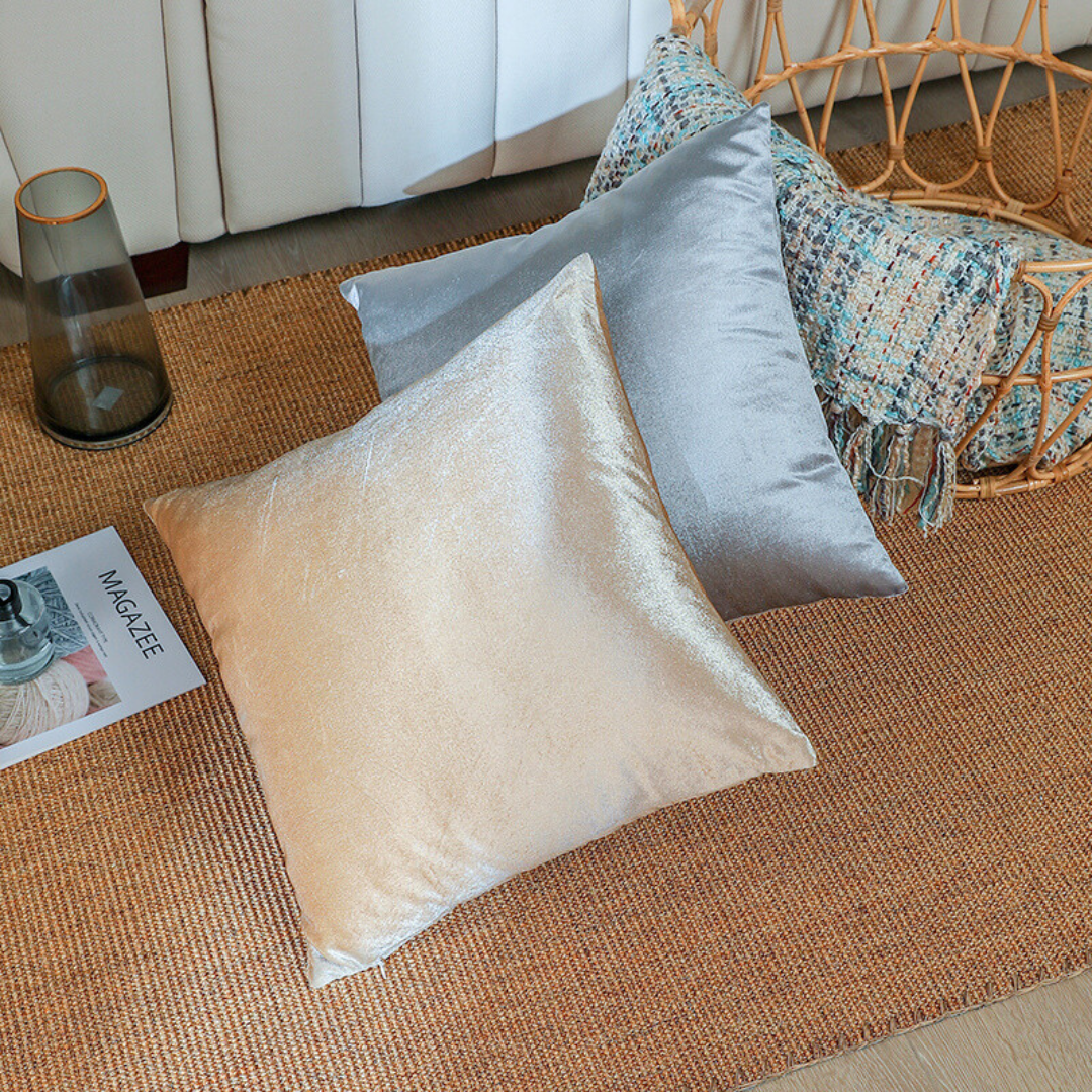 Gold & Silver Solid Colour Cushion Cover