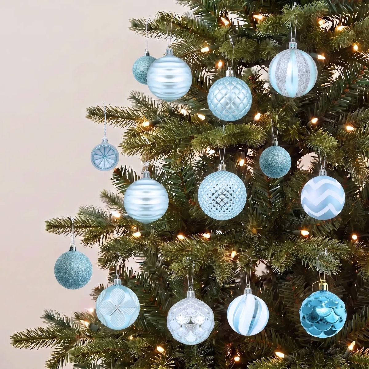 30pcs Light Blue Christmas Baubles For Christmas Tree in Singapore
