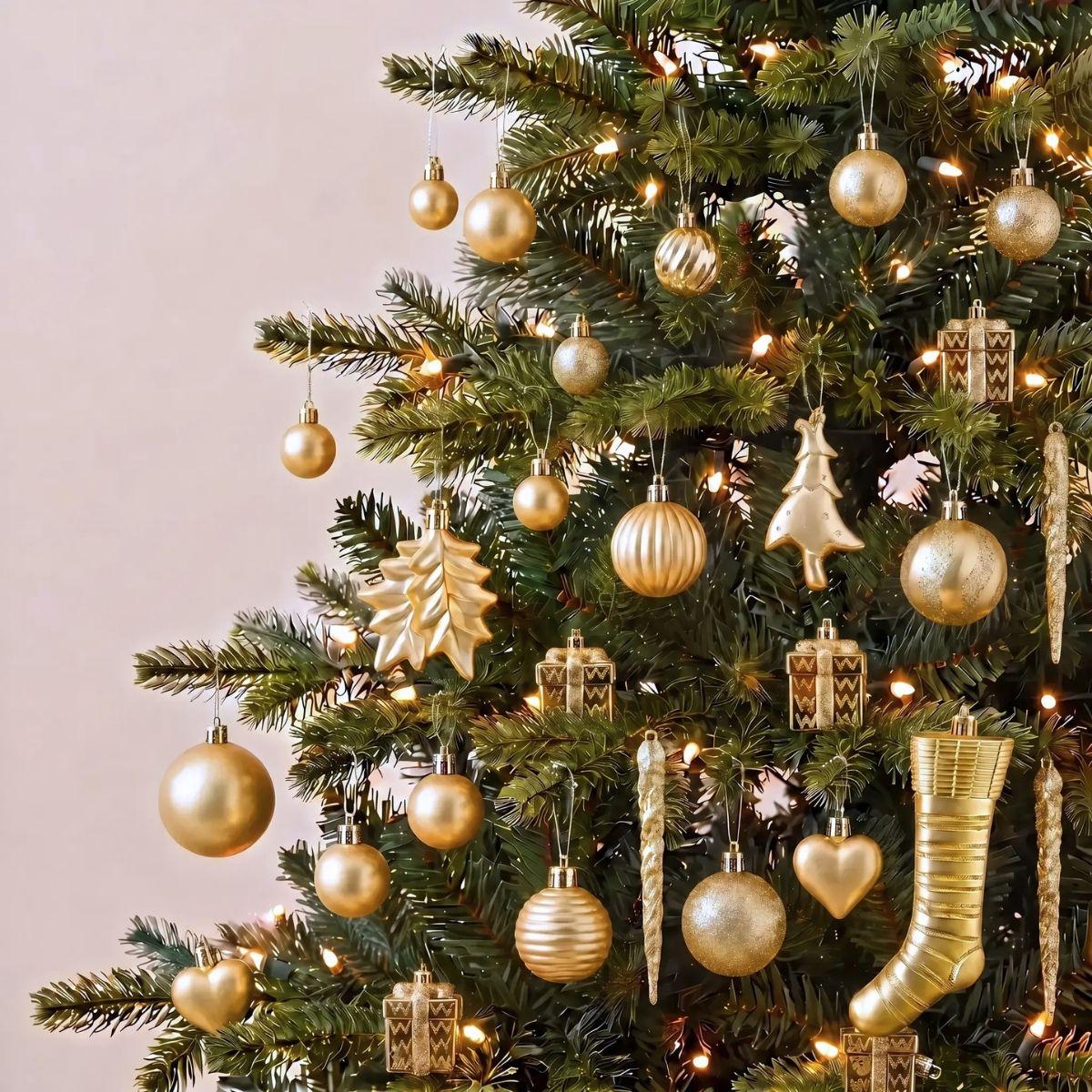 Gold 38pcs Christmas Baubles for Christmas Tree in Singapore