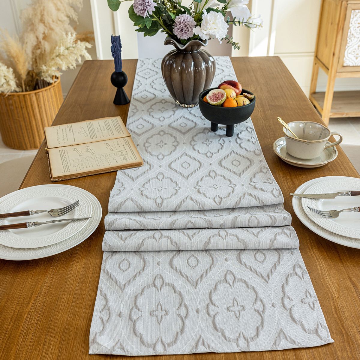 Marlowe Grey Table Runner