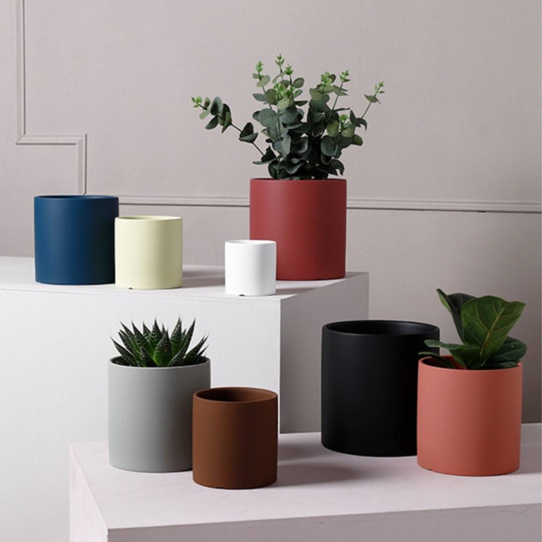 Plainy Colourful Ceramic Plant Flower Pots