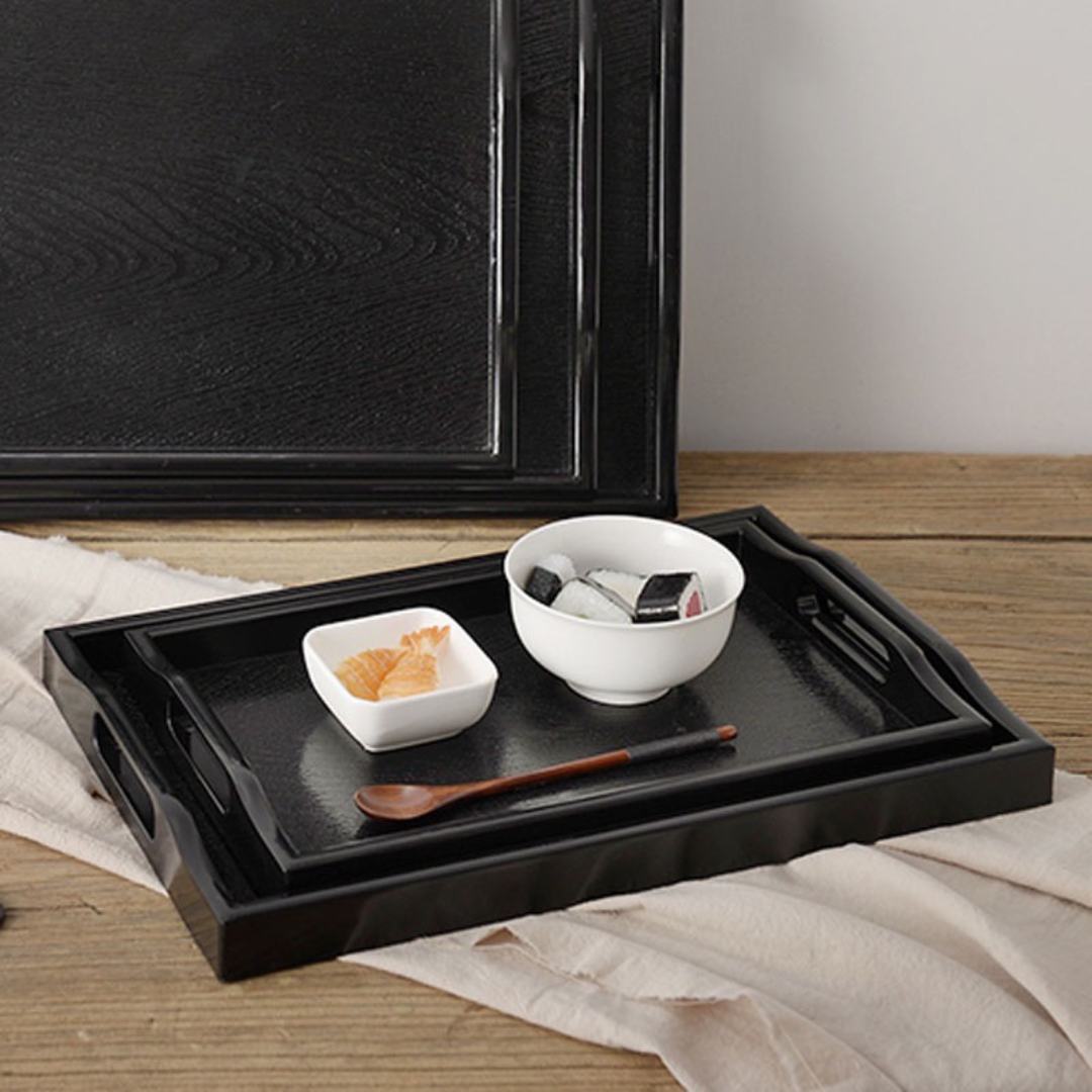 Bloomy Wood Decorative Serving Tray