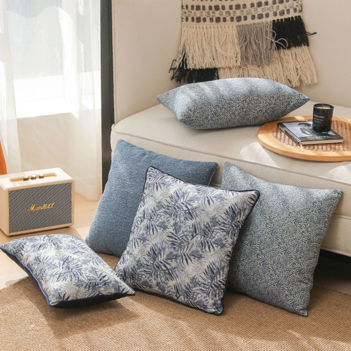 Emma Blue Cushion Cover E