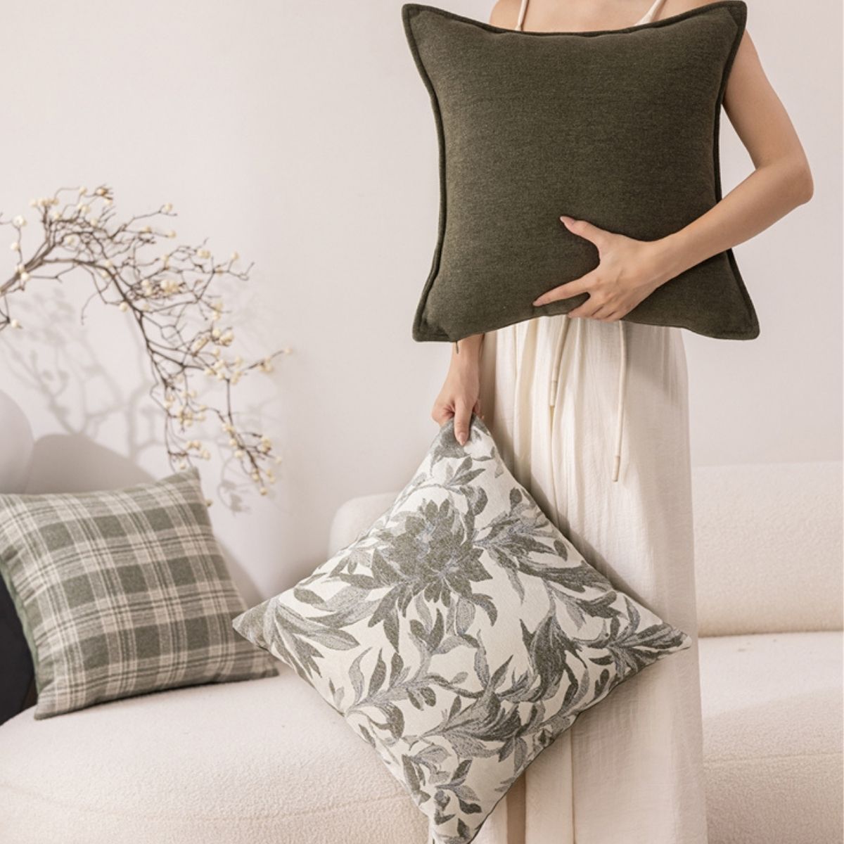 Gemma Green Cushion Cover A