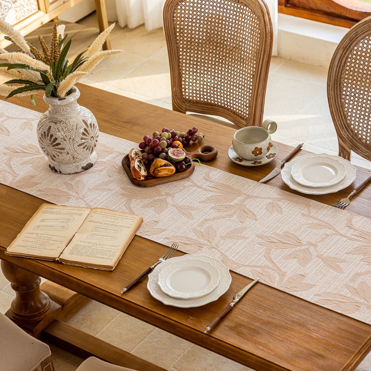 Taupe Beige Table Runner