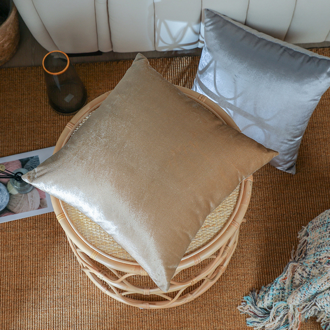 Gold & Silver Solid Colour Cushion Cover