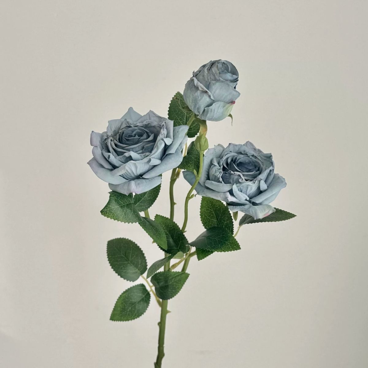 Faux Rose Flower - Dusty Blue