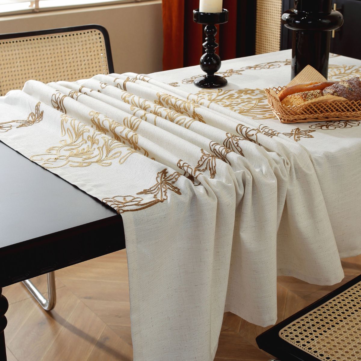 Edon Beige Floral Table Cloth