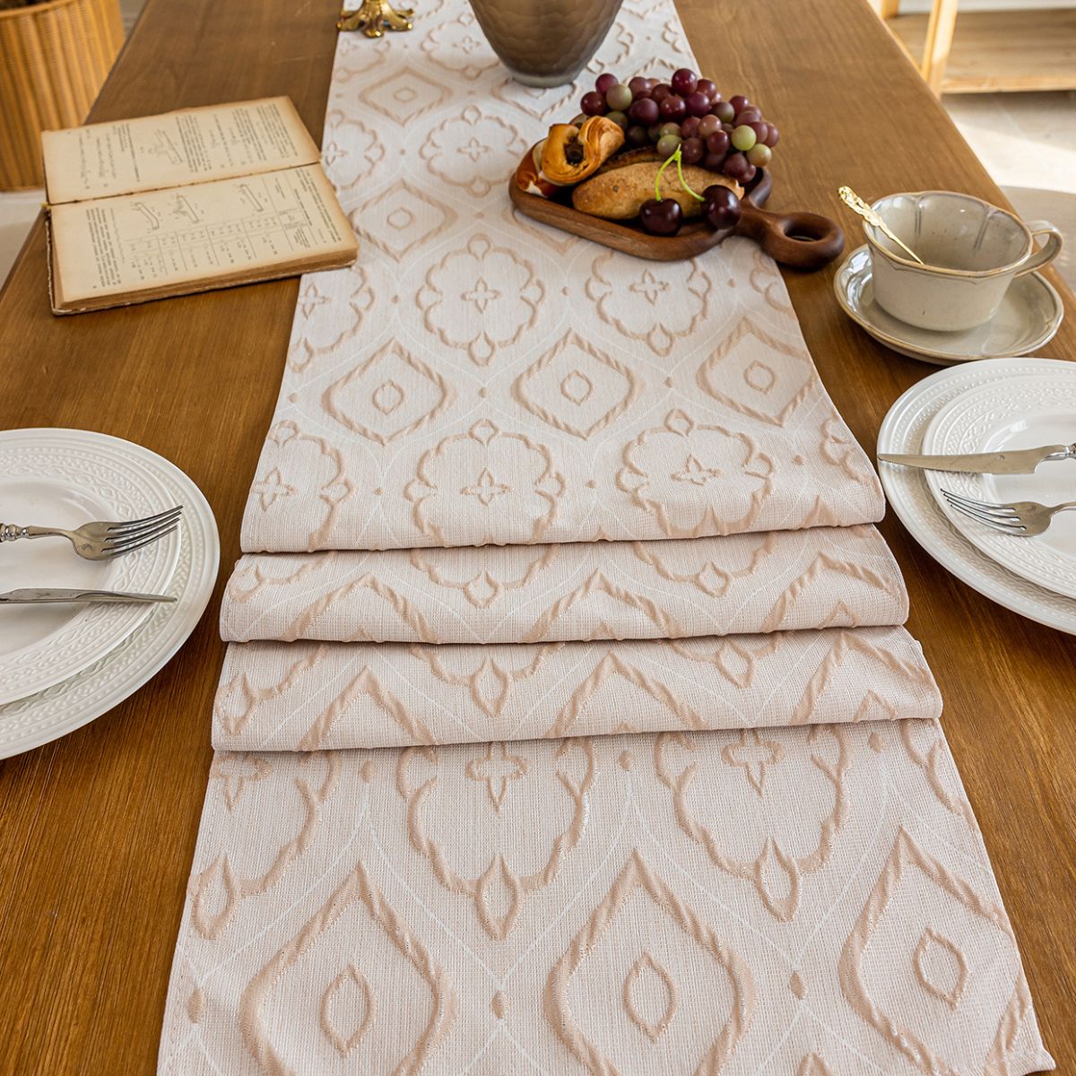 Sooraya Beige Table Runner