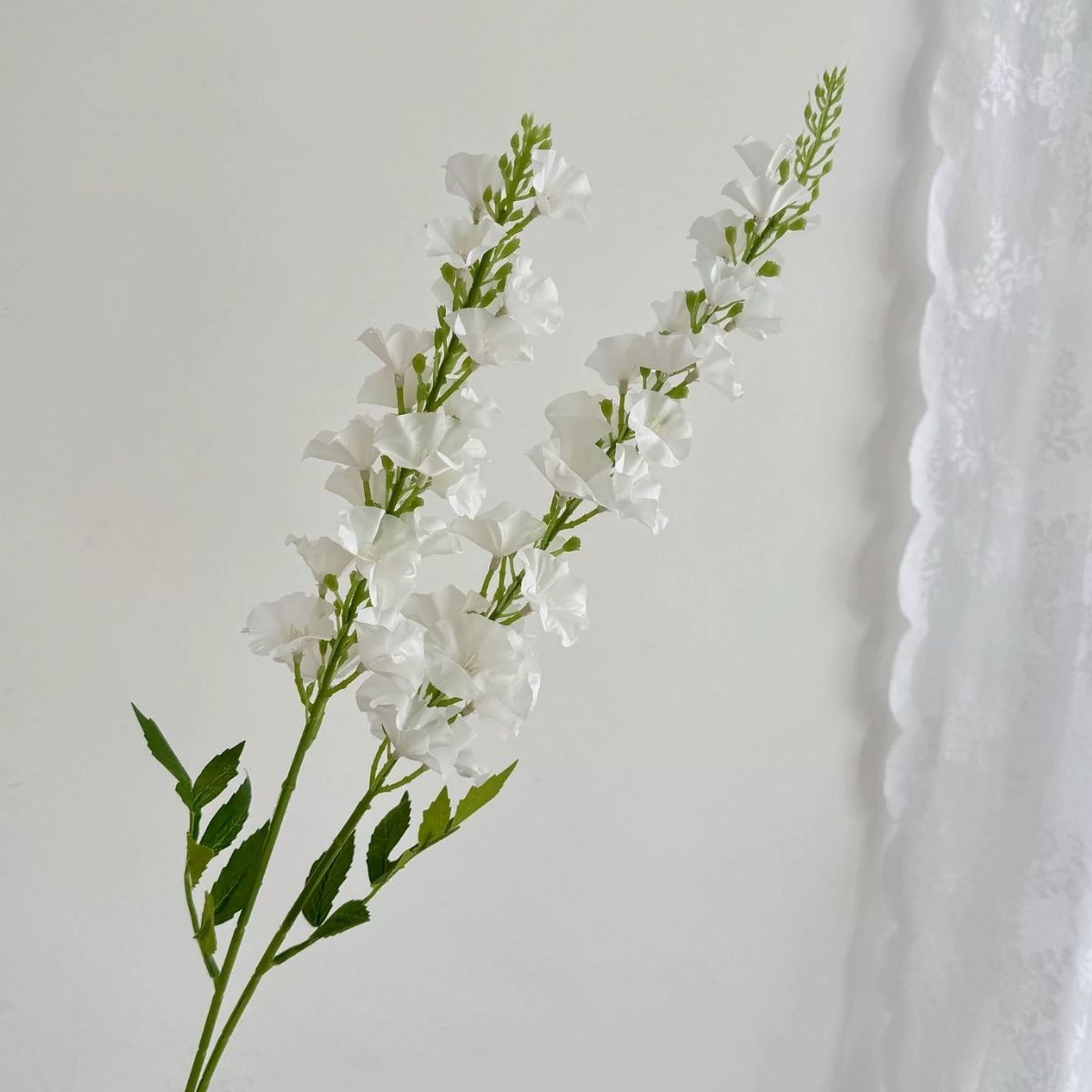 Faux Delphinium Flower - White