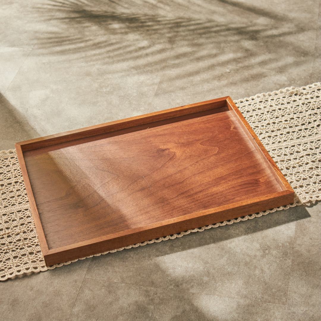 Stephanie Acacia Wood Decorative Serving Tray