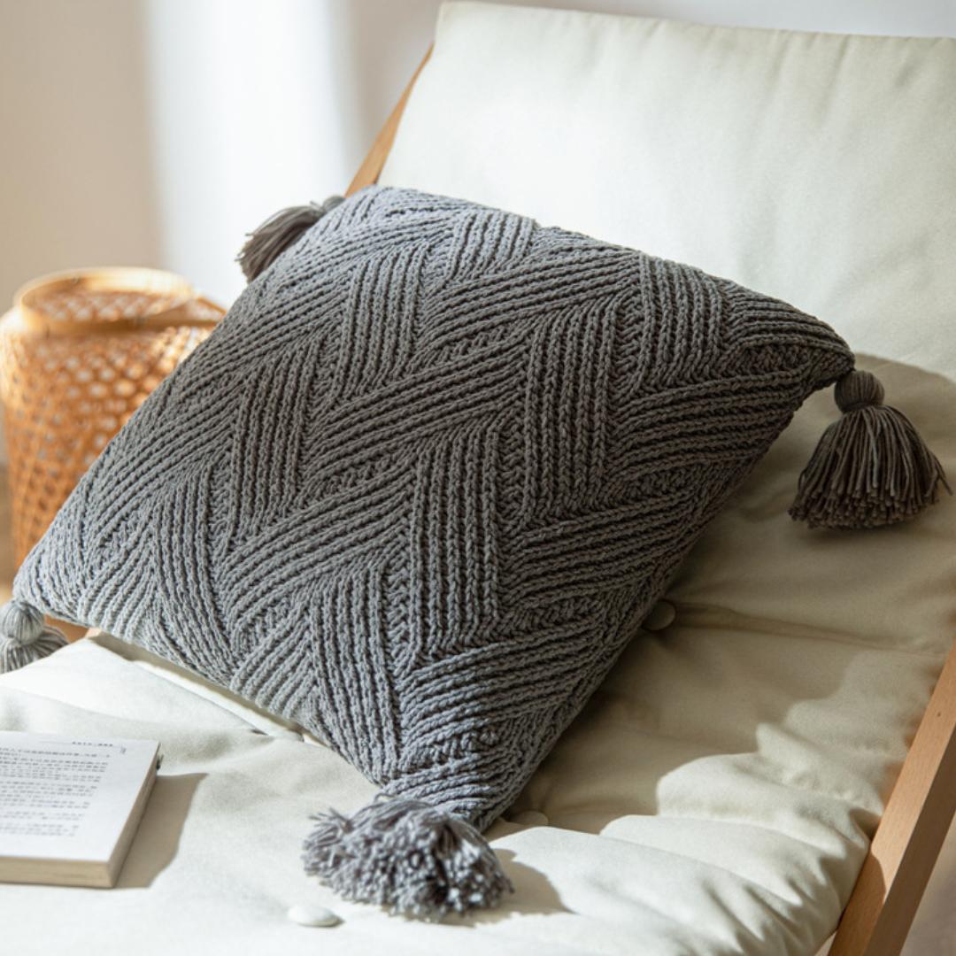 Knoty Knitted Cushion Cover