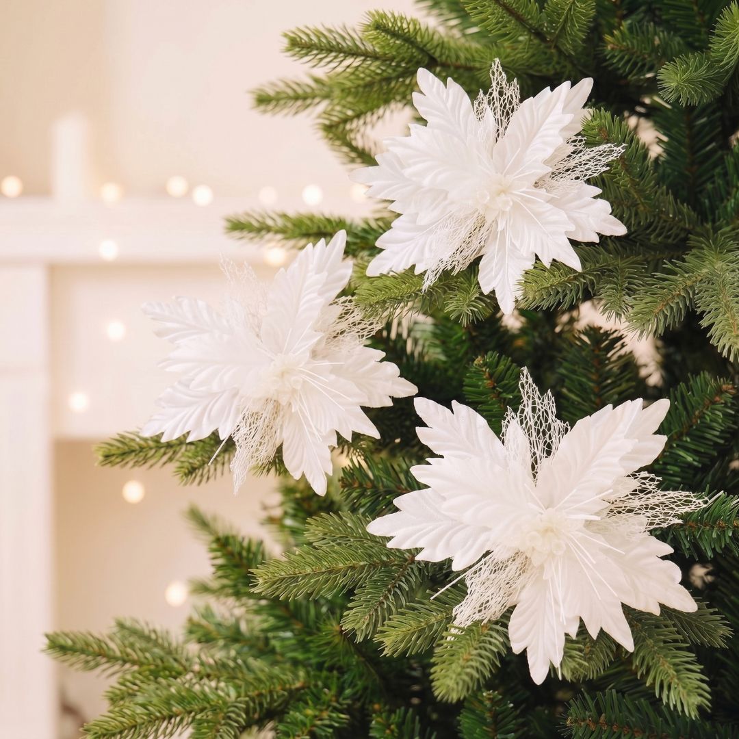 White Artificial Poinsettia Flower