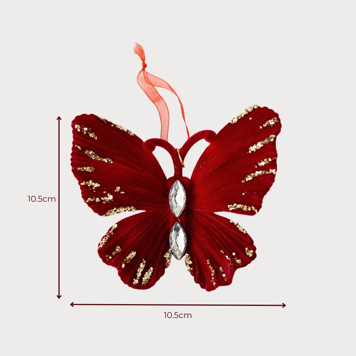 Christmas Burgundy Velvet Hanging Ornmanets-Speckled Space