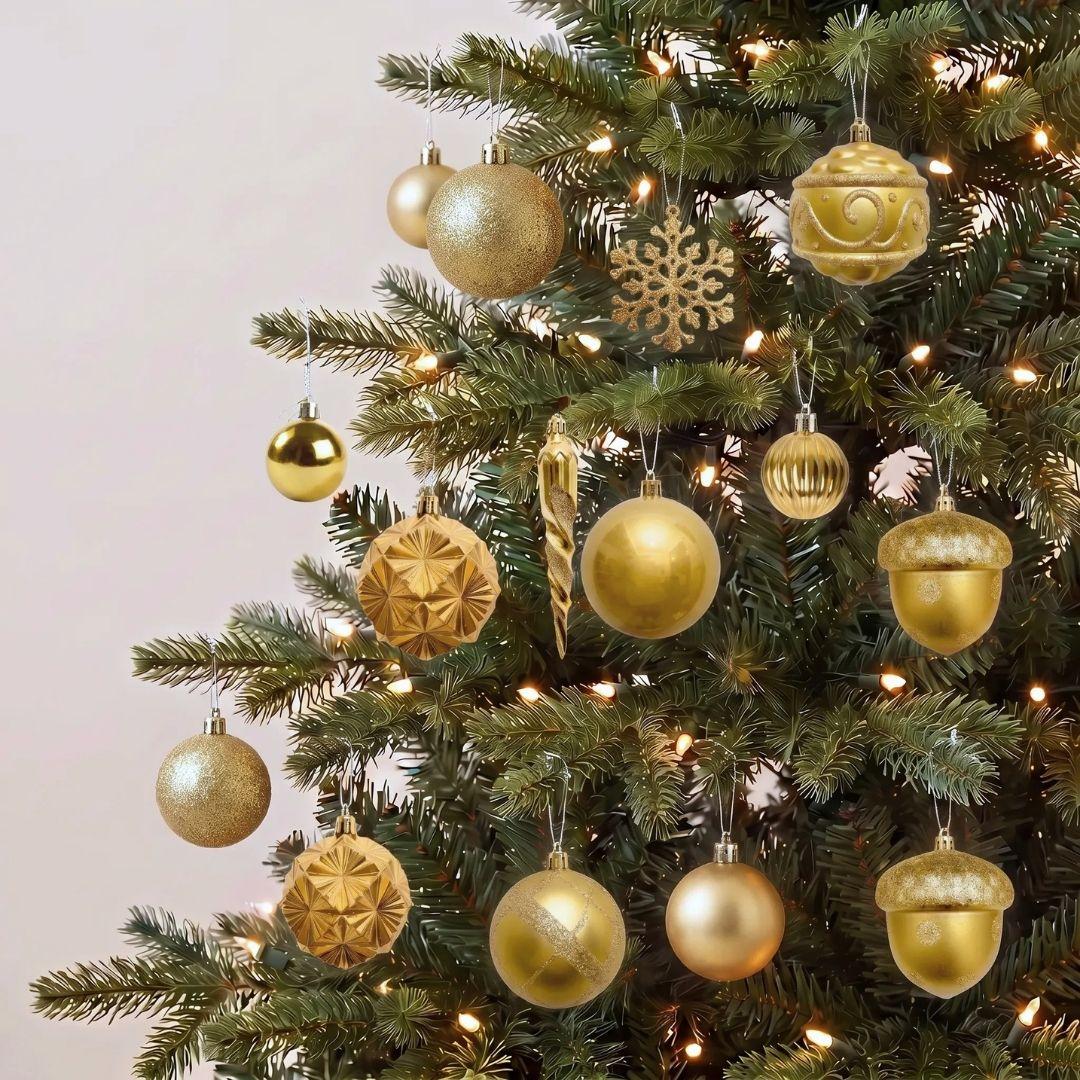 Gold 62pcs Set Christmas Hanging Ornaments for Christmas  Tree in Singapore Homes