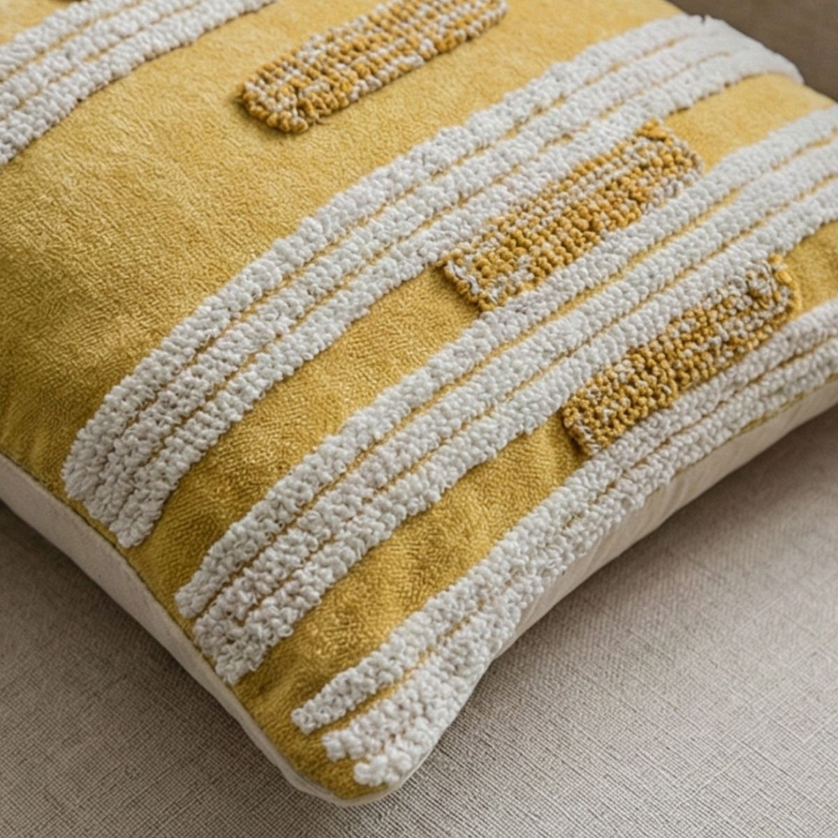 Germaine Yellow Tufted Cushion Cover A