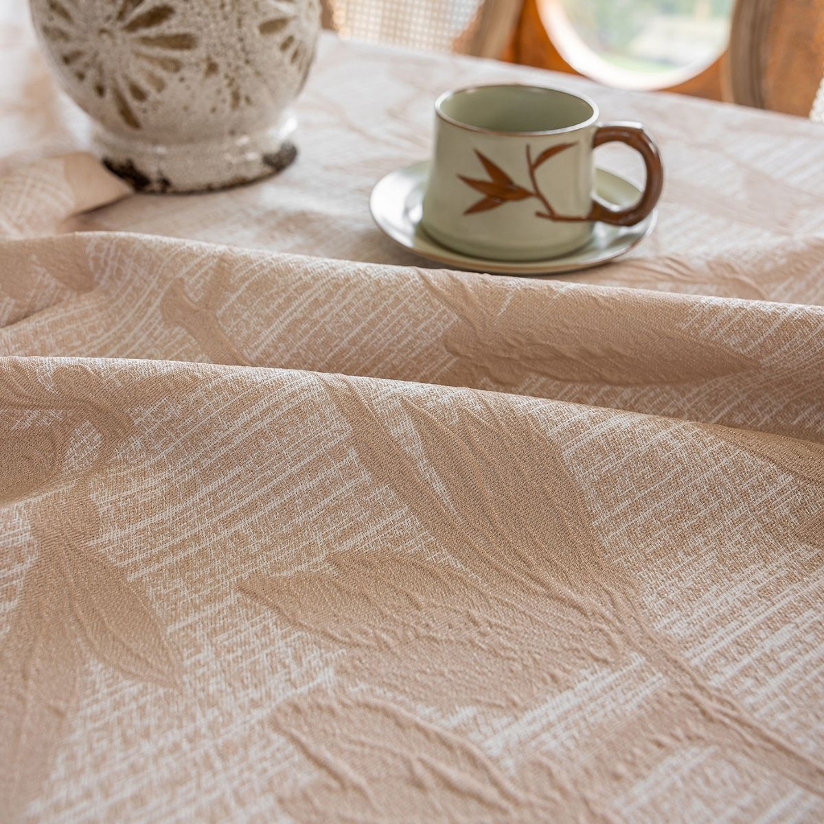 Quinn Beige Floral Table Cloth