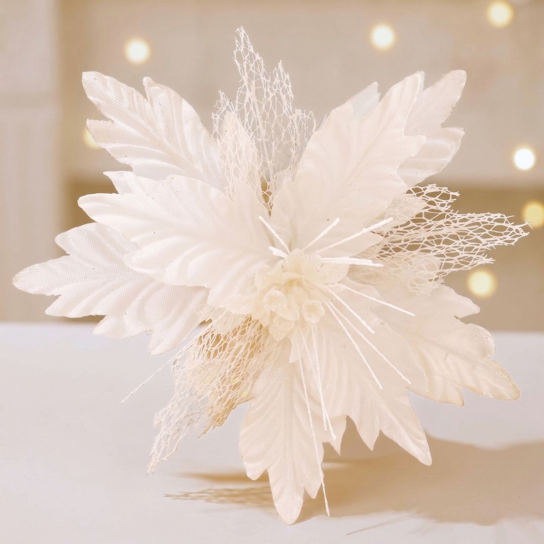 White Artificial Poinsettia Flower