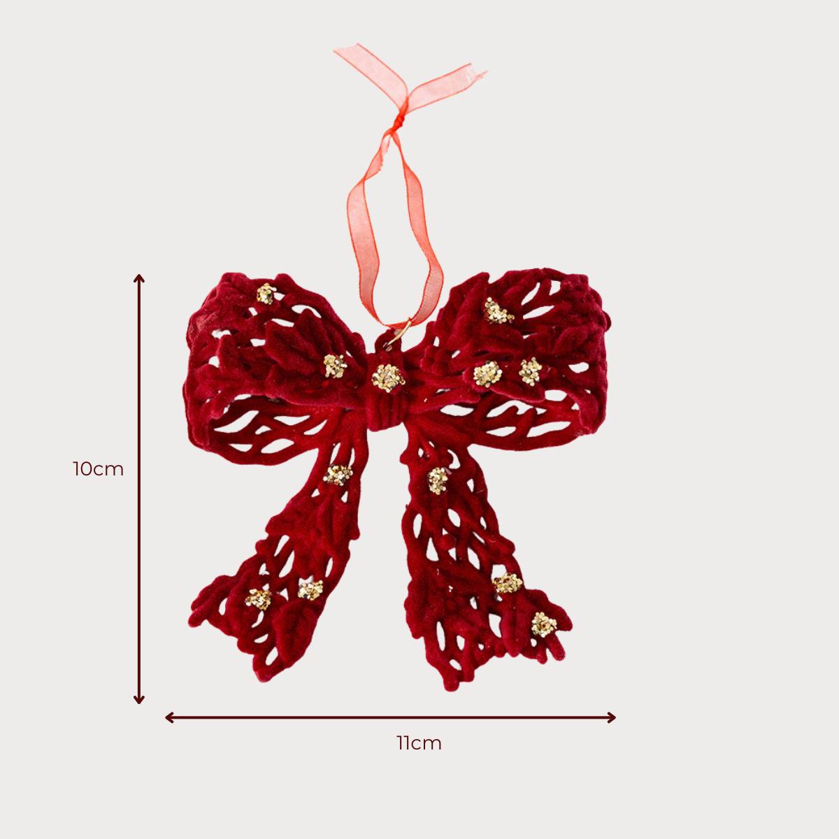 Christmas Burgundy Velvet Hanging Ornmanets-Speckled Space