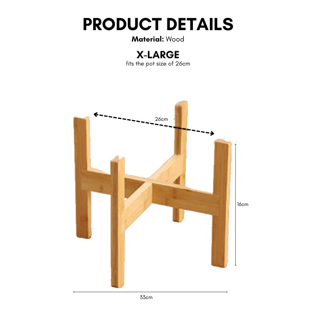 Flower Pots Elevated Wooden Stand