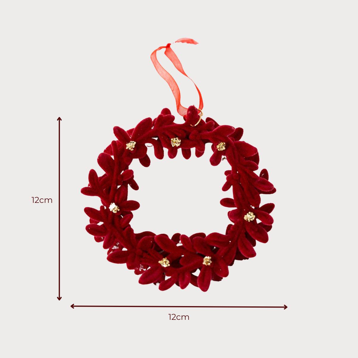 Christmas Burgundy Velvet Hanging Ornmanets-Speckled Space