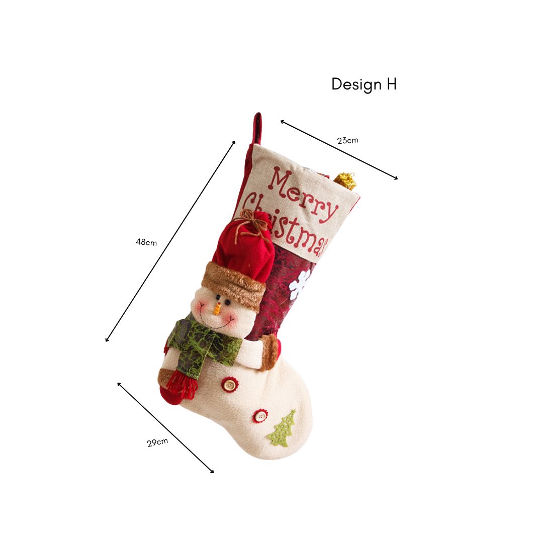 Christmas Hanging Decorative Socks Design F to H