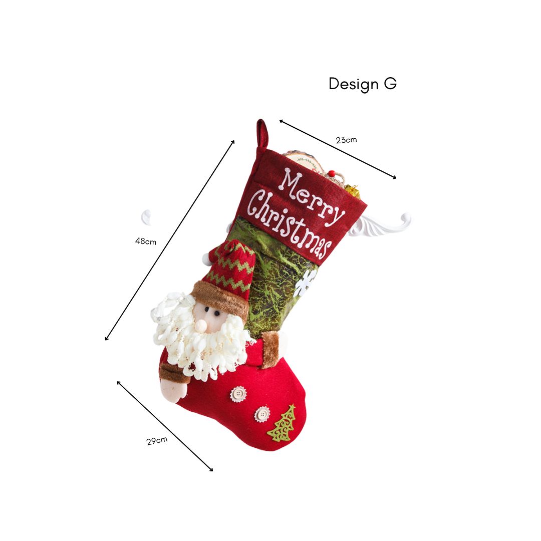 Christmas Hanging Decorative Socks Design F to H