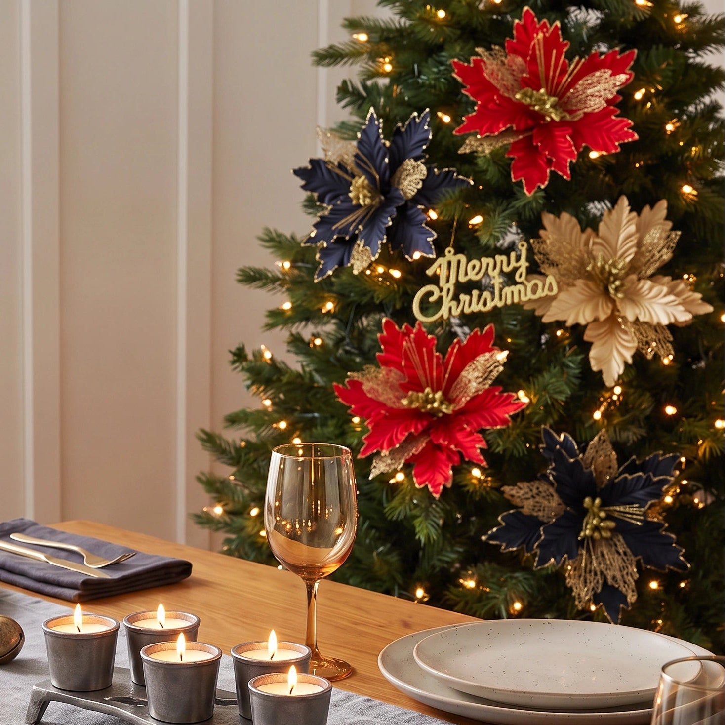 Christmas Tree Poinsettia and Picks for Christmas Tree Singapore
