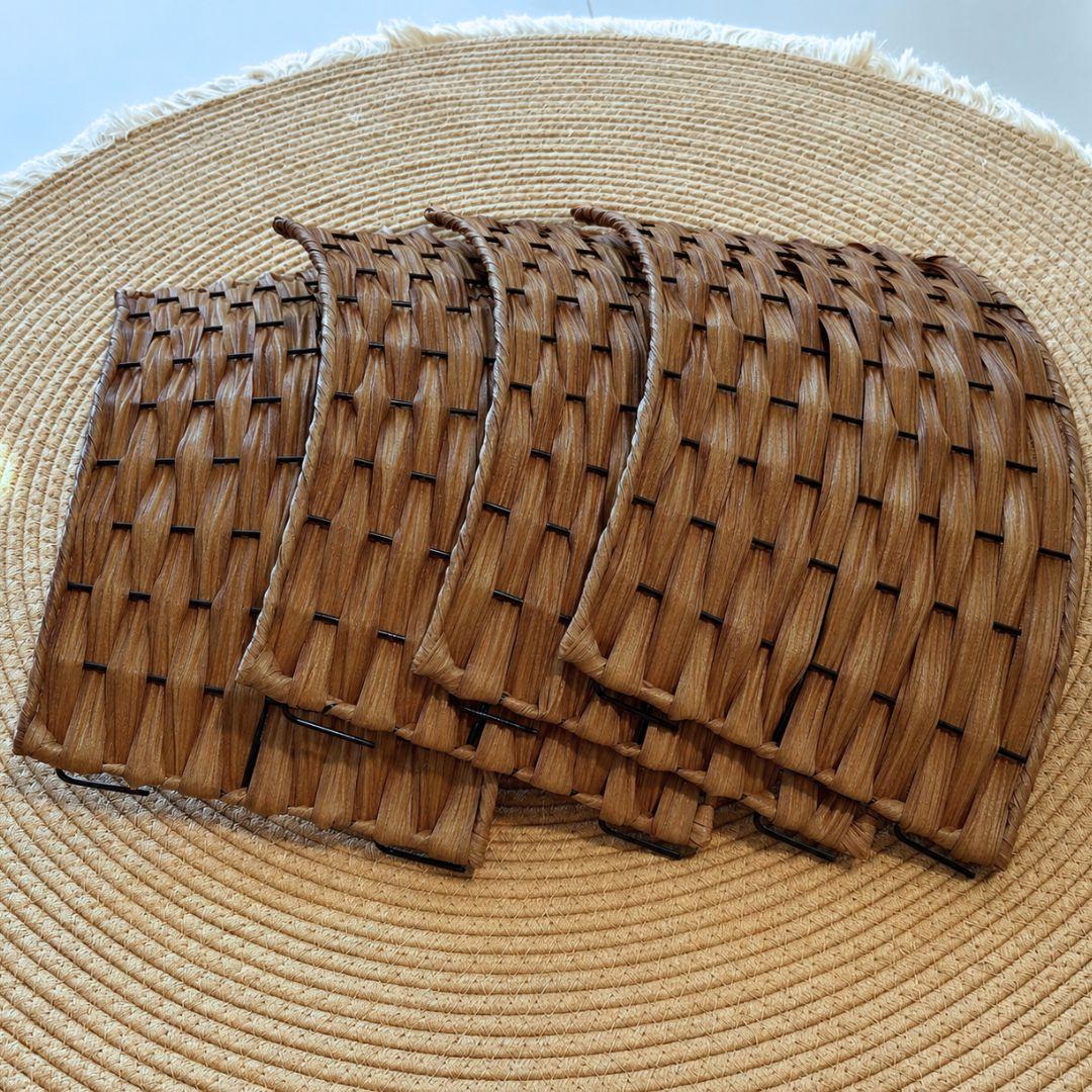 Dark brown Christmas tree collar panels for easy storage
