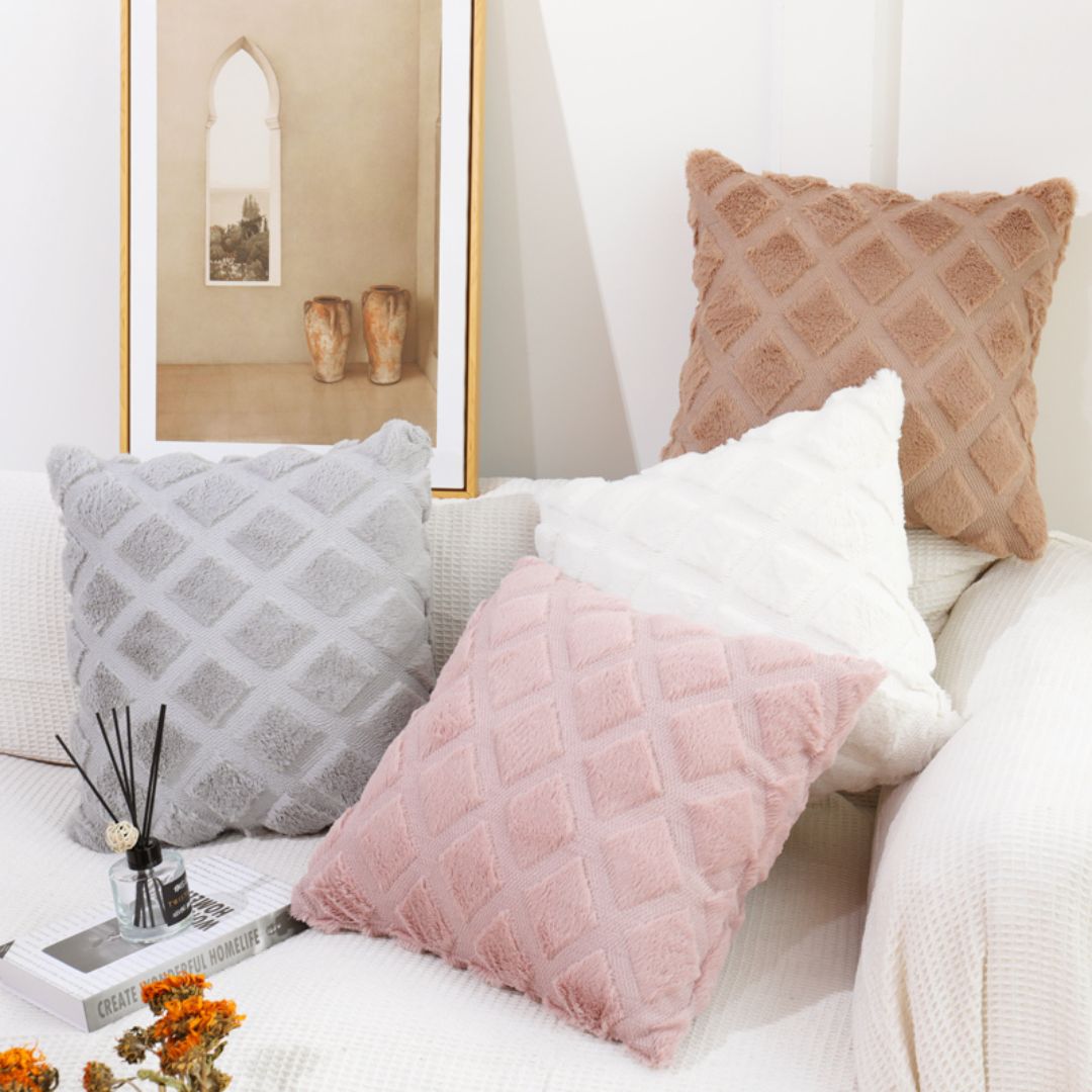 Diamonta Furry Cushion Cover