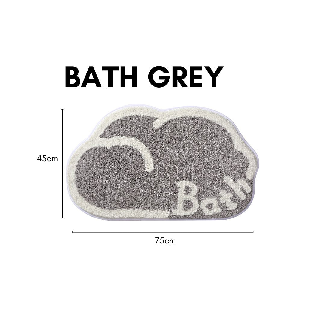 Hello Grey Bath Mat