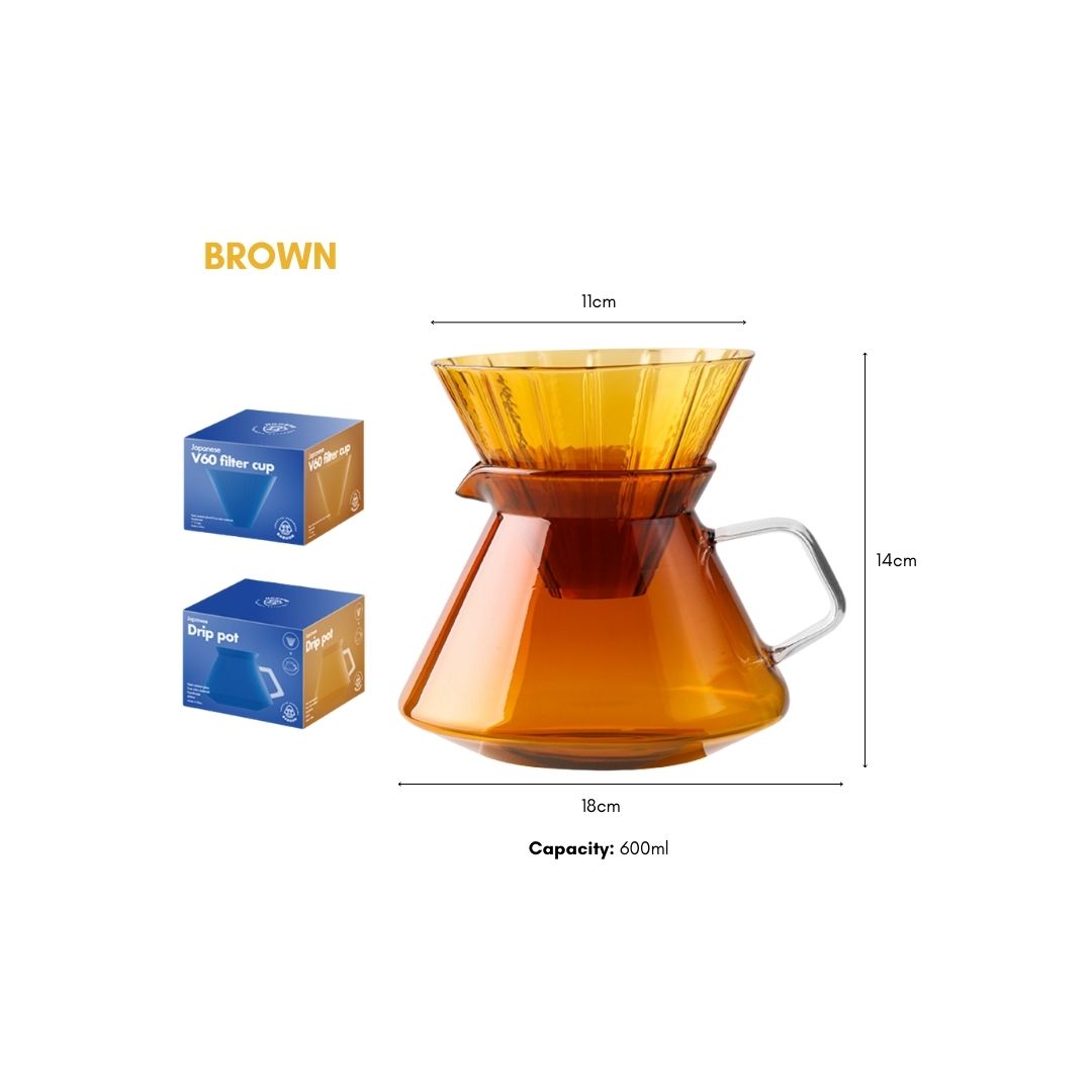 Laurel Designer Borosilicate Glass Coffee Funnel Dripper