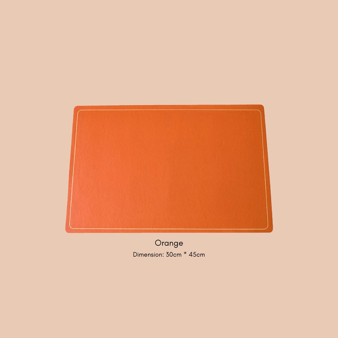 Plain PU Leather Rectangle Placemat