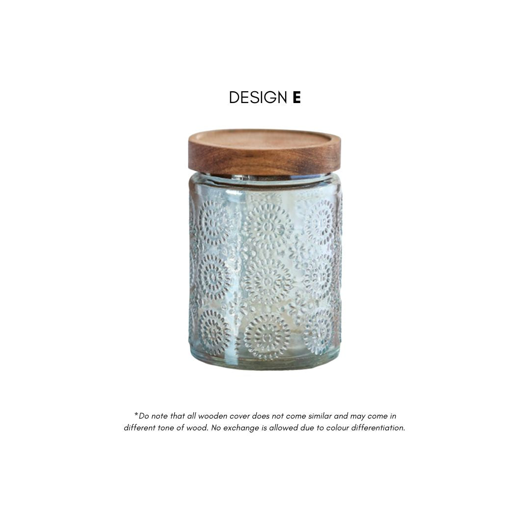 Rilea Wooden Glass Canister