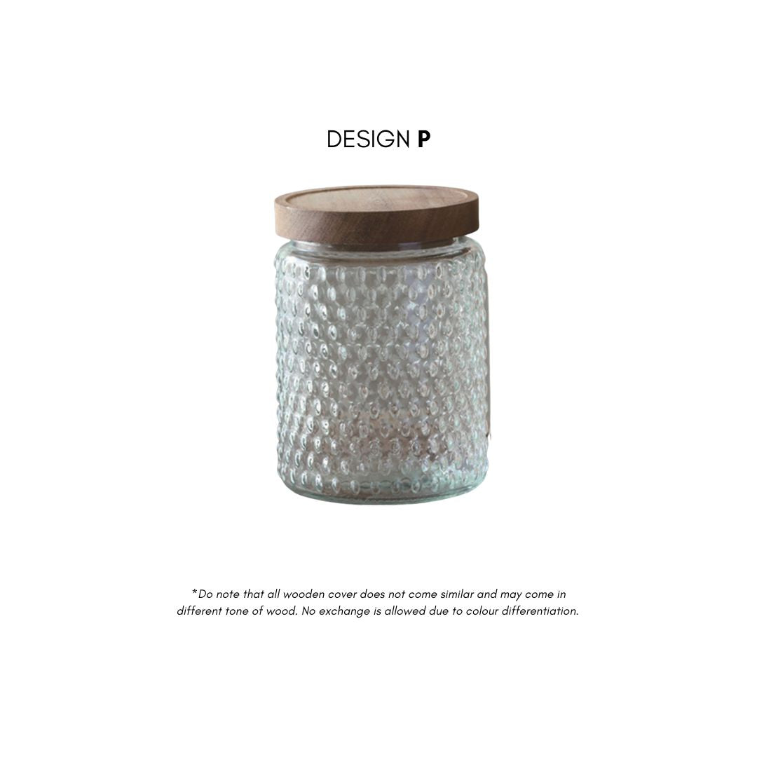 Rilea Wooden Glass Canister