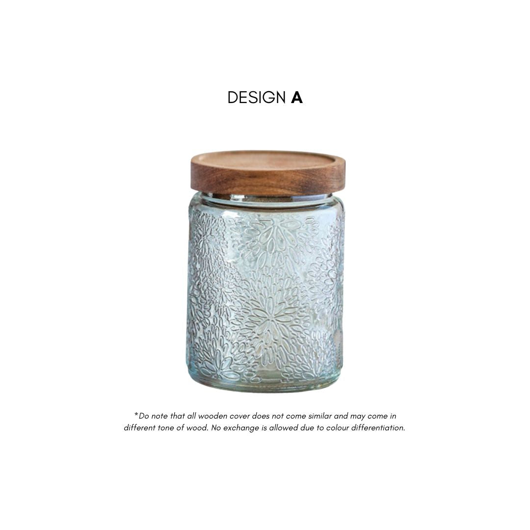 Rilea Wooden Glass Canister