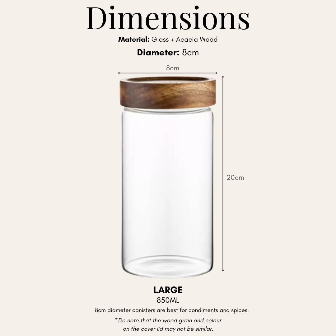 Tatler Acacia Wood Glass Canister