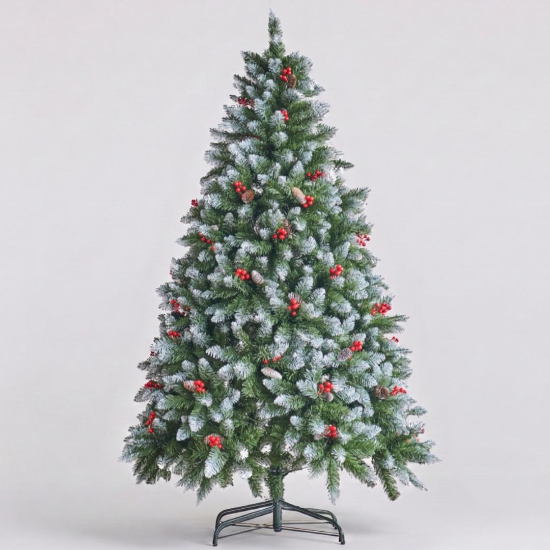 Speckled Space Tinker White Pine & Berry Faux Christmas Tree in Singapore, featuring a lush, snow-frosted silhouette as a premium alternative to Masons Home Decor.