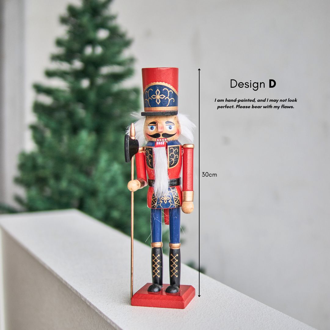 Christmas Wooden Nutcracker Decorative Figurine Design D