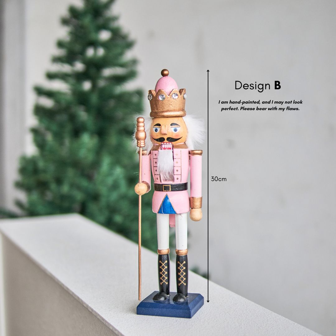 Christmas Wooden Nutcracker Decorative Figurine Design B