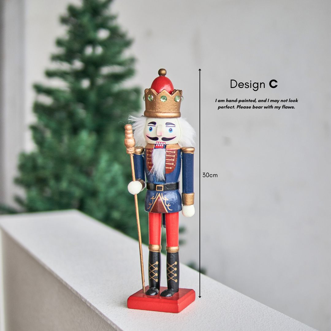 Christmas Wooden Nutcracker Decorative Figurine Design C