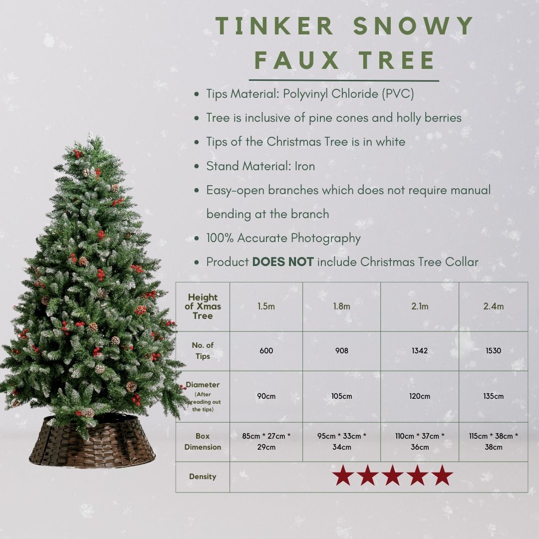 Tinker White Pine & Berry Faux Christmas Tree