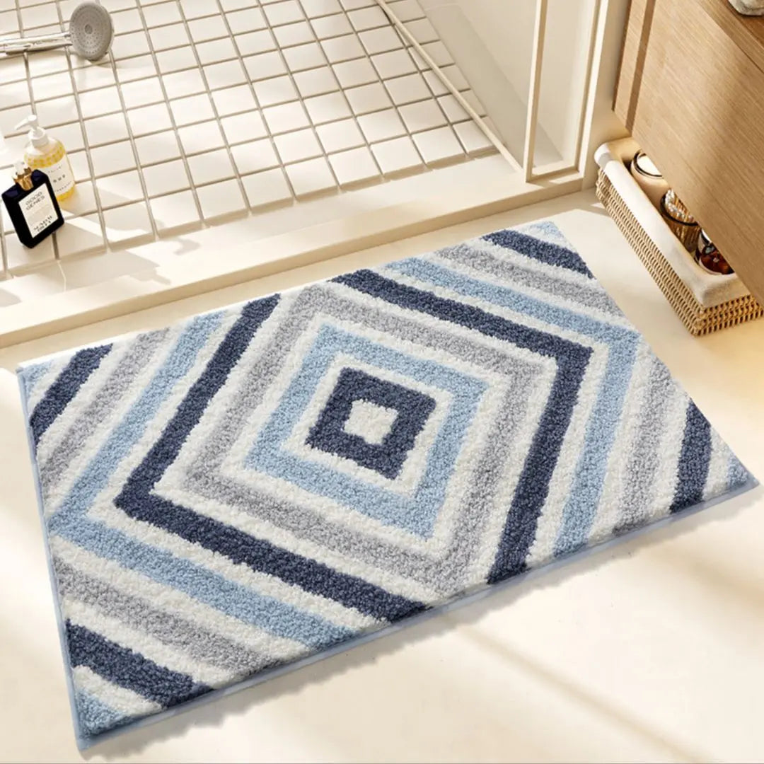 Blue Geo Bath Mat-Speckled Space