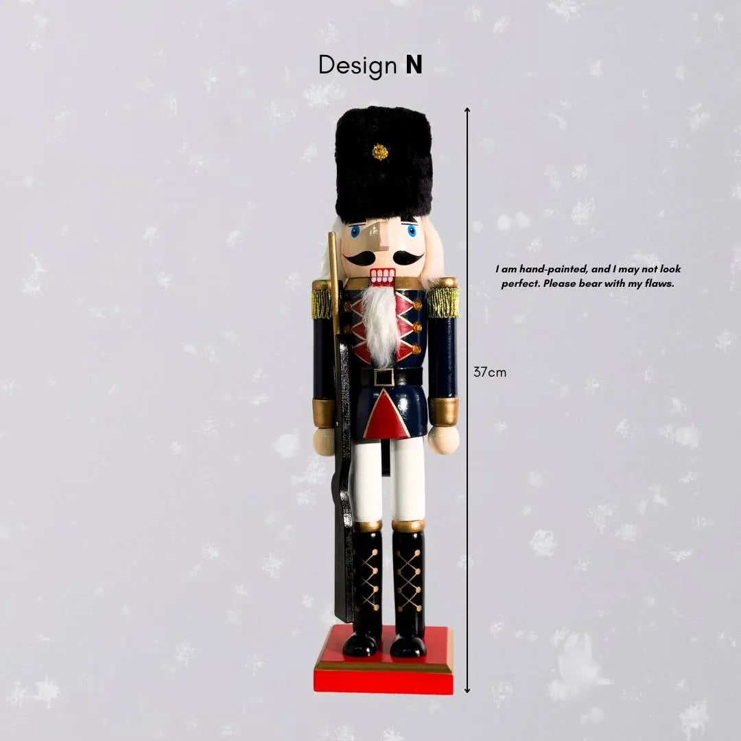 Christmas Wooden Nutcracker Decorative Figurine Design N-Speckled Space